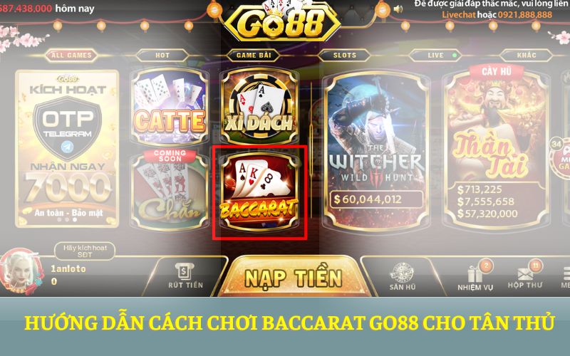 Hướng dẫn cách chơi Baccarat Go88 cho tân thủ